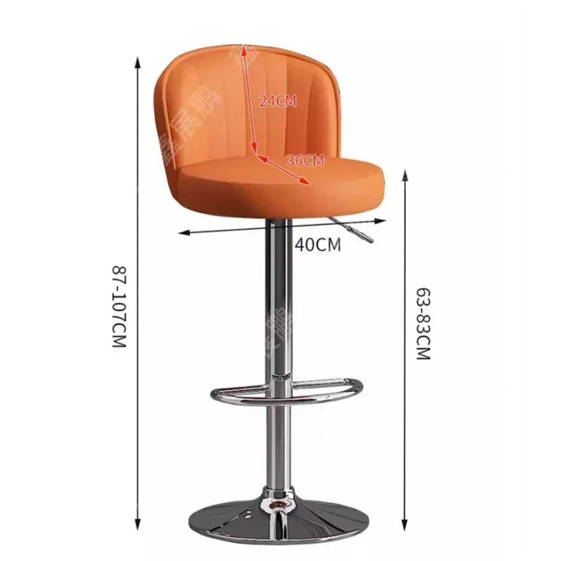 Drehbarer Nordic Barstuhl aus PU-Leder – Höhenverstellbarer moderner Barhocker im italienischen Design für Küche, Bar & Theke