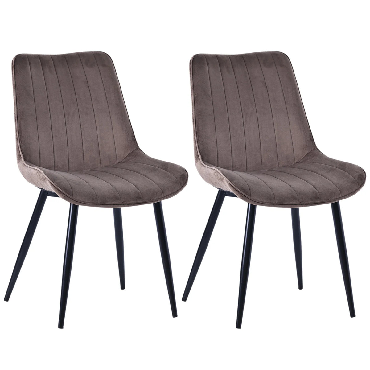 HOMAVO YZ1 Esszimmerstühle 2er-Set – Moderne Design-Stühle aus Samt oder PU-Leder mit Rückenlehne & Metallgestell für Küche, Wohn- & Arbeitsbereich