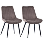 HOMAVO YZ1 Esszimmerstühle 2er-Set – Moderne Design-Stühle aus Samt oder PU-Leder mit Rückenlehne & Metallgestell für Küche, Wohn- & Arbeitsbereich