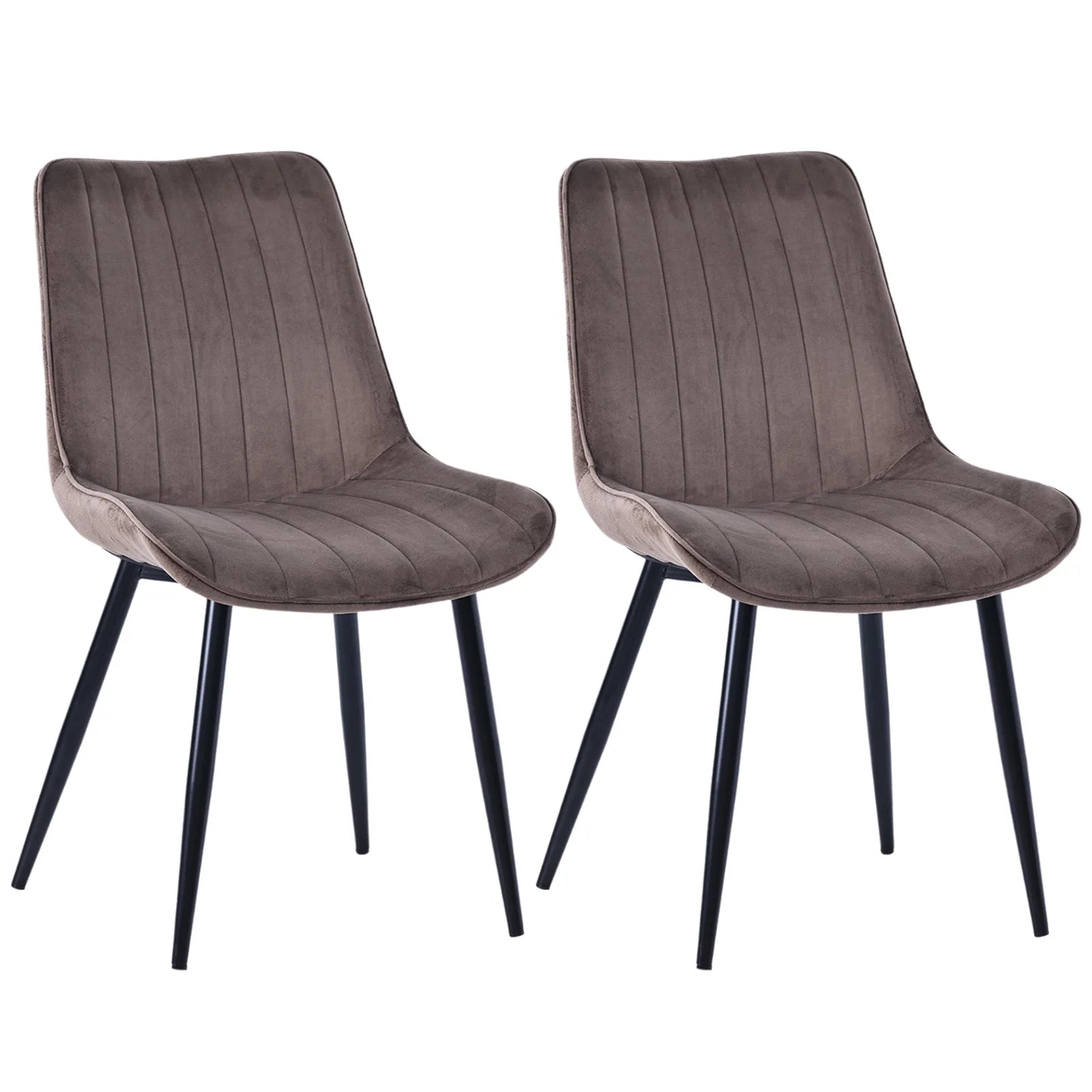 HOMAVO YZ1 Esszimmerstühle 2er-Set – Moderne Design-Stühle aus Samt oder PU-Leder mit Rückenlehne & Metallgestell für Küche, Wohn- & Arbeitsbereich