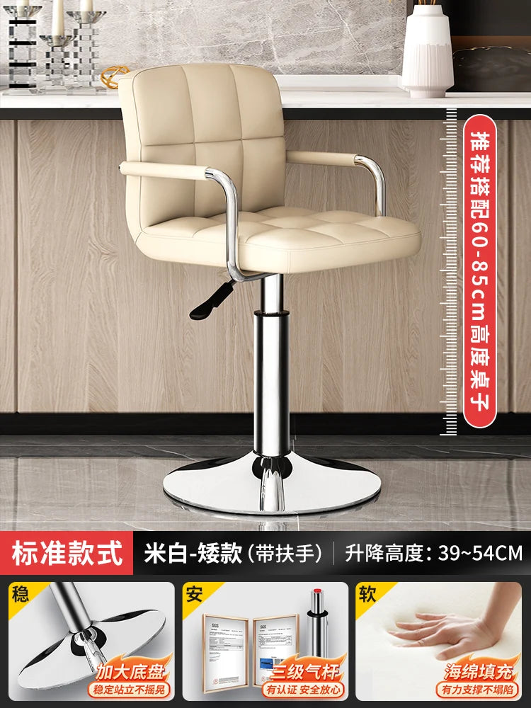 Designer Leder Barhocker in Schwarz – Moderner minimalistischer Barstuhl, ergonomisch & komfortabel für Bar, Schlafzimmer und Gewerbe