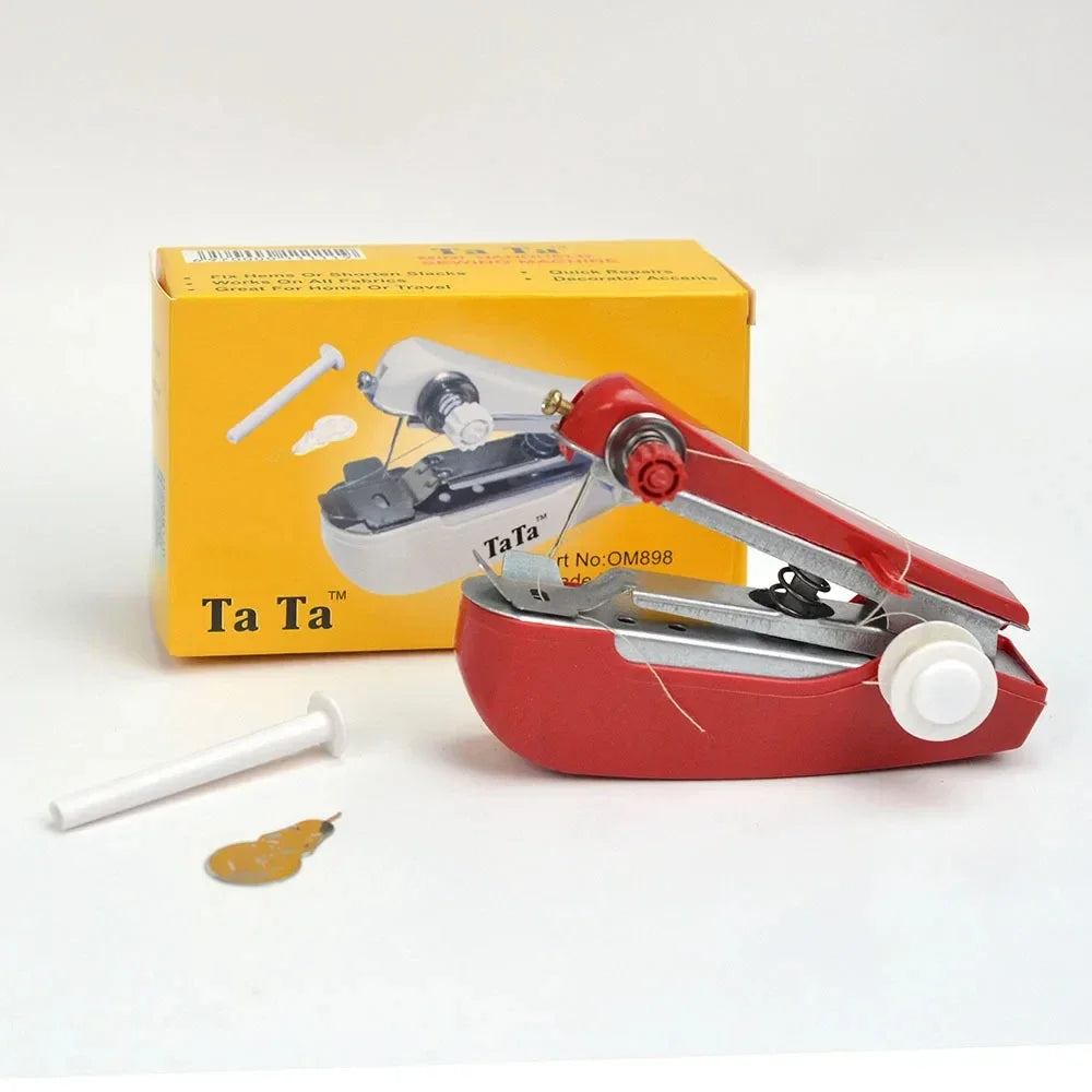 Tragbare Mini Handnähmaschine – Kabellose Manuelle Nähmaschine für DIY, Haushalt, Kleidung &amp; Leder – Praktisches Handgerät für Bastelprojekte 