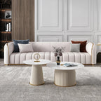 Luxuriöses Vollleder Designer-Sofa – Modernes 2,8 m Lounge-Sofa aus Rindsleder mit Latex-Polsterung, nordischer Light-Luxury-Stil pour Wohnzimmer &amp; Flur