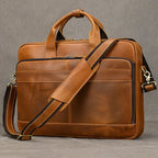 WANTING Luxus Leder Aktentasche aus echtem Rindsleder – Weiche Business Laptoptasche für 14–15,6 Zoll Laptop, elegante Schulter-Briefcase für Damen & Herren