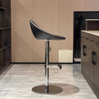 Designer Leder Barhocker mit Rückenlehne – Höhenverstellbarer &amp; drehbarer Minimalistischer Barstuhl in Light-Luxury-Optik 