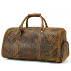 Vintage Reisetasche aus echtem Leder 52 cm - Große Crazy Horse Cowhide Travel Duffle mit Schultergurt, hochwertige Wochenendtasche für Herren 
