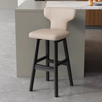 Luxus Barhocker aus Leder & Holz – Moderner minimalistischer Design-Barstuhl im italienischen Stil für Restaurant, Bar & Theke