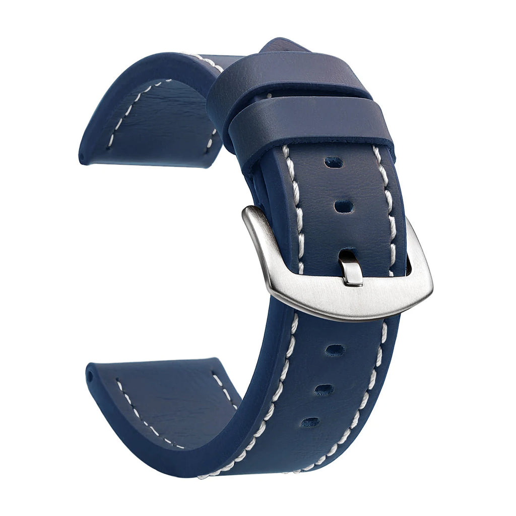 SAMCO Sport Vintage Leder-Uhrenarmband mit Edelstahlschließe - Correa de reloj clásica 18 / 20 / 22 / 24 mm para brazaletes
