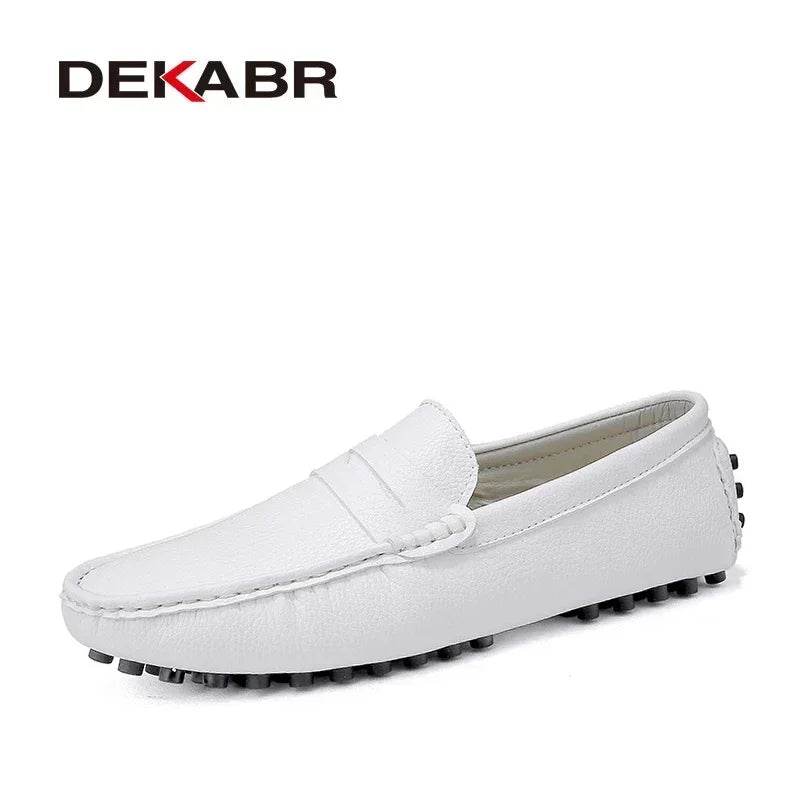 DEKABR Herren Loafer aus echtem Rindsleder – Bequeme Slip-On Mokassins & Driving Shoes in großen Größen bis 49