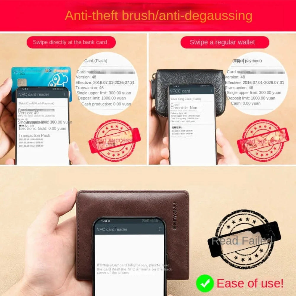 Vintage Herren Mini Geldbörse – Slim Wallet mit RFID-Schutz, Kartenhalter & Geldclip für Männer