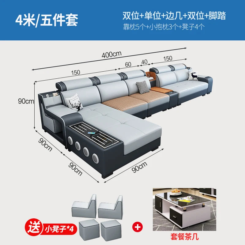 Designer Luxus Ledersofa – Modernes, erweiterbares Center-Seater & Sectional Sofa aus Echtleder für exklusive Wohnräume