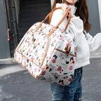 Sac fourre-tout de voyage pour femme en cuir PU – Grand sac de sport étanche avec une grande capacité, pochette de week-end et de bagage moderne 