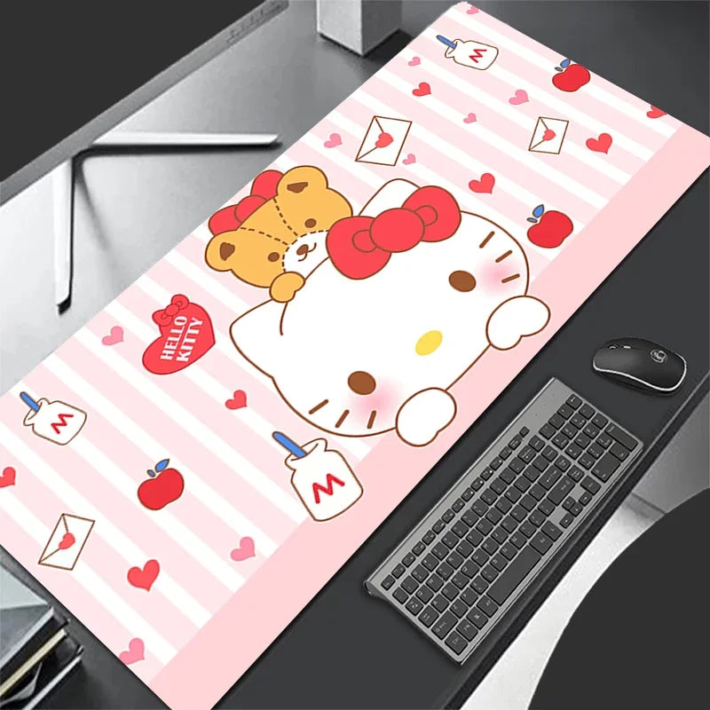 Pinkes Leder Mouse Pad für Mädchen mit Hello Kitty – Gaming & Office Schreibtischunterlage von Sanrio