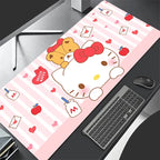 Pinkes Leder Mouse Pad für Mädchen mit Hello Kitty – Gaming & Office Schreibtischunterlage von Sanrio