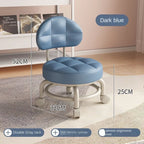 Exquisiter Sattelleder-Hocker mit Rückenlehne & Rollen – Drehbarer Schuhwechsel- & Wohnhocker aus Echtleder im modernen Design