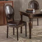 Europäischer Designer Esszimmerstuhl aus Massivholz mit Armlehnen – Rustikaler Lederstuhl im italienischen Stil, ergonomischer Dining- & Bürostuhl