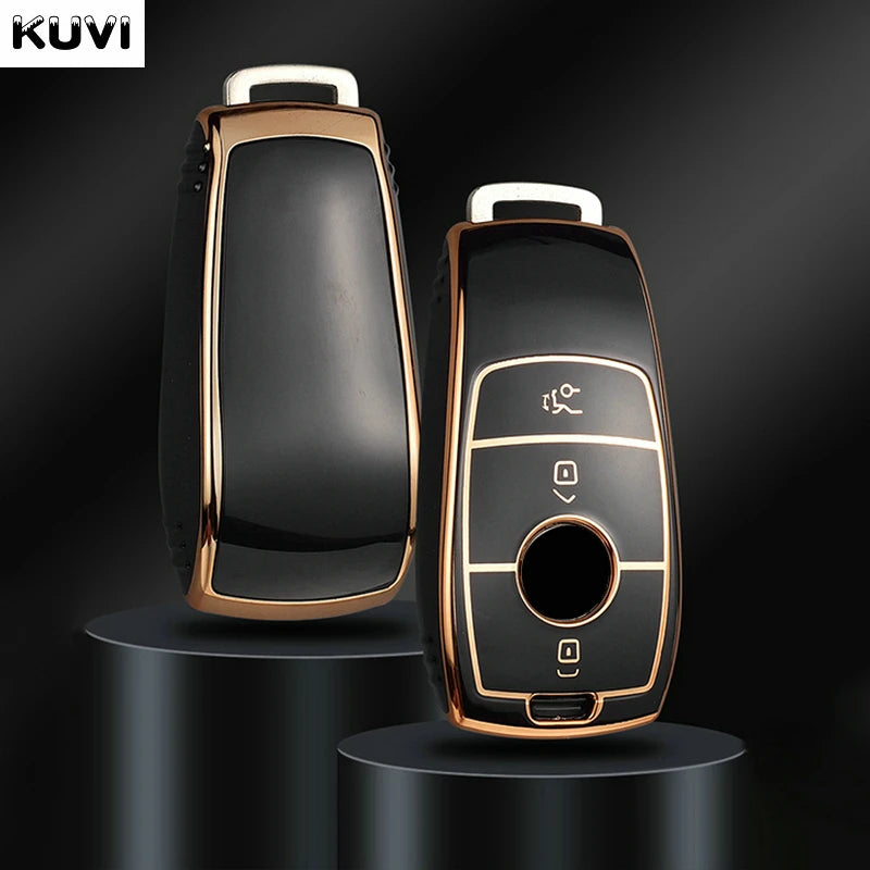 Étui de clé de voiture en TPU Goldene pour Mercedes-Benz – Étui de clé Edles pour modèles E, S, G-Klasse, GLC, CLA, GLB, GLS et AMG