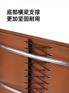 Freischwinger Stuhl aus Edelstahl &amp; Sattelleder – Silla cantilever moderna de la Bauhaus con brazos para Esszimmer &amp; Wohnzimmer