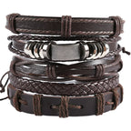 Viking Lederarmband mit Totenkopf – Verstellbares Herren- & Unisex Armband im Neo-Gothic Stil, Geflochtenes Lederarmband