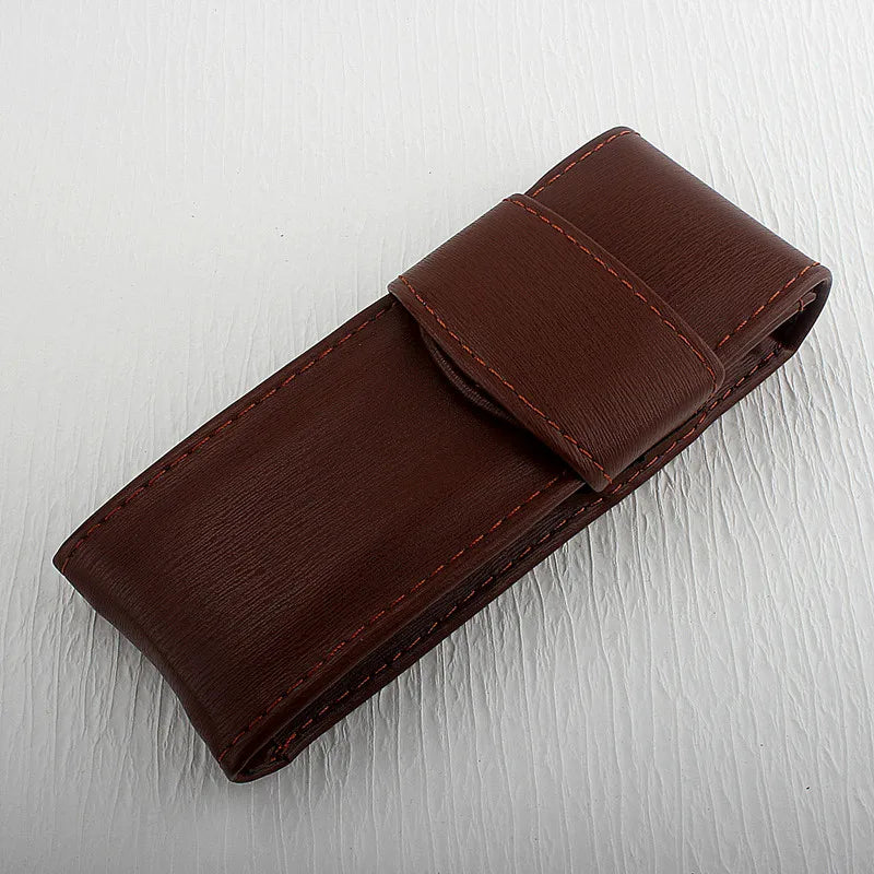 Vintage PU Leder Stifteetui für 2 Stifte – Retro Pen Case mit Schutzfunktion für Füllfederhalter & Rollerball | Ideal für Schule & Büro
