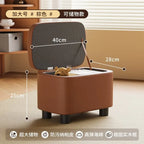 Schuhhocker mit Stauraum aus PU-Leder & Massivholz – Niedriger Sitzhocker für Flur, Wohnzimmer & Kinderzimmer