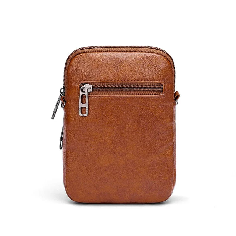 Damen PU-Leder Crossbody Bag – Kleine Vintage Schultertasche, Multifunktional für Geld, Handy & Essentials