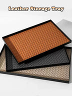 Moderne Leder-Metall Ablageschale im Light-Luxury Stil – Elegantes Schmuck- &amp; Schlüsseltray für Flur, Wohnzimmer &amp; Büro 