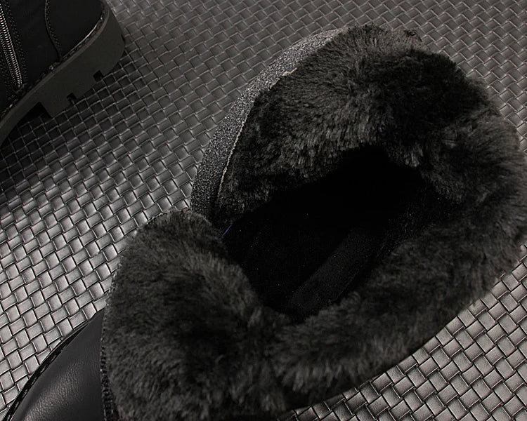 RAINTAKI Herren High-Top Leder Boots – Motorrad- & Streetstyle Ankle Boots, Echtes Rindsleder, Runde Zehen, Größen 37-46