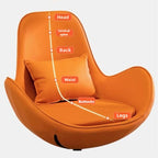 Luxuriöser Nordic Lazy Leder-Einzelsessel mit 360° Drehfunktion – Moderner Relax-Armchair mit Rollen für Wohnzimmer