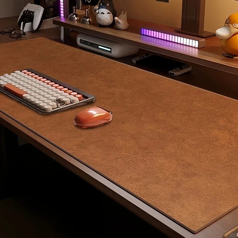 Retro XXL Leder Schreibtischunterlage im Cowhide-Design – Beidseitige, Wasserdichte Desk Pad für Büro &amp; Business