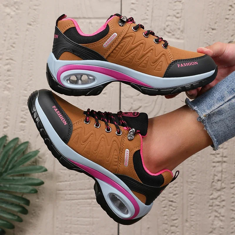 Damen Sportschuhe Schwarz – Bequeme & atmungsaktive Alltagssneaker im Lederlook für Training & Freizeit