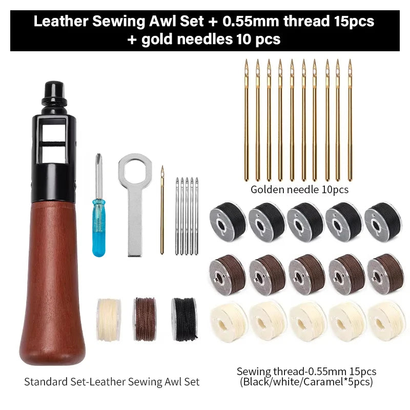 WUTA Leder Handnähmaschine Speedy Stitcher – Profi Nähahle Set für Leder, Canvas & Reparaturen