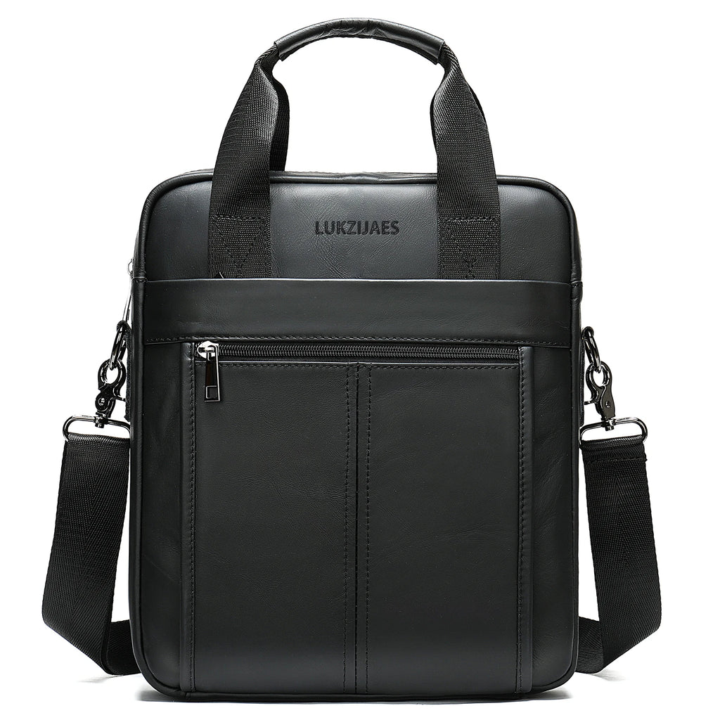 LUKZIJAES Herren Leder-Messenger Bag – Verstellbare Schultertasche & Crossbody Bag für Arbeit, Business und Reisen