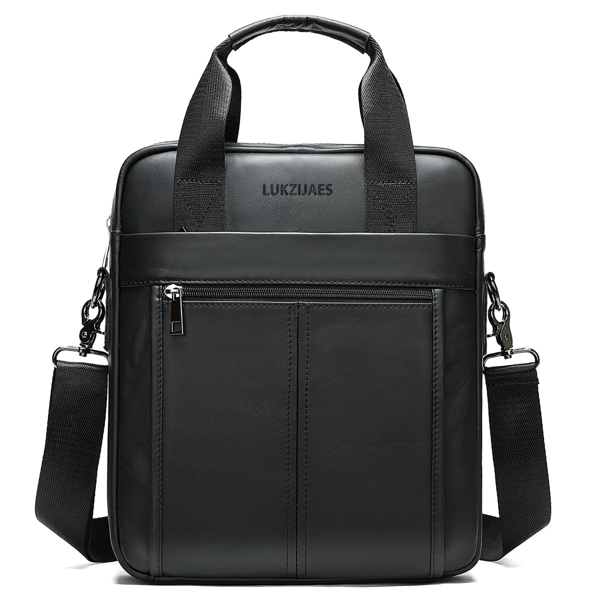 LUKZIJAES Herren Leder-Messenger Bag – Verstellbare Schultertasche & Crossbody Bag für Arbeit, Business und Reisen