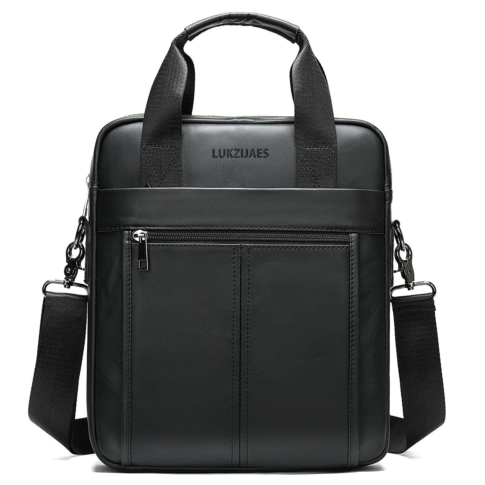 LUKZIJAES Herren Leder-Messenger Bag – Verstellbare Schultertasche & Crossbody Bag für Arbeit, Business und Reisen