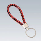 Trendiger DIY Leder-Schlüsselanhänger mit geflochtenem Seil – Anti-Verlust Keychain for Auto &amp; Motorrad, schlichter Keyring mit Metallring in Schwarz 