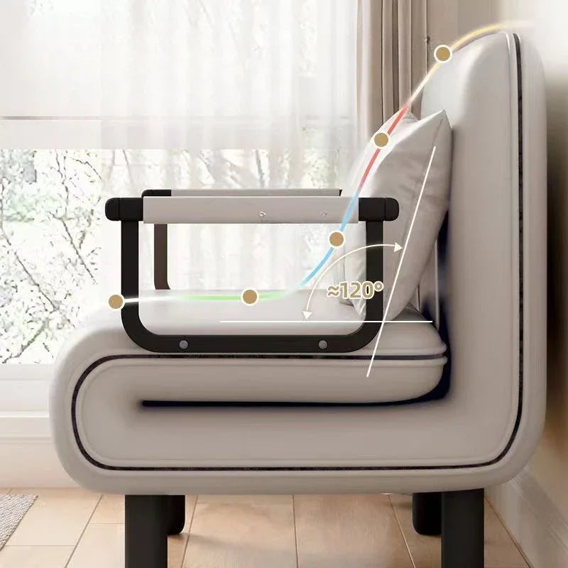 Kompaktes Klapp-Schlafsofa für 1 Person – Multifunktionaler Lounger & Sessel, verstellbar, platzsparend für Wohnzimmer & Tiny Home