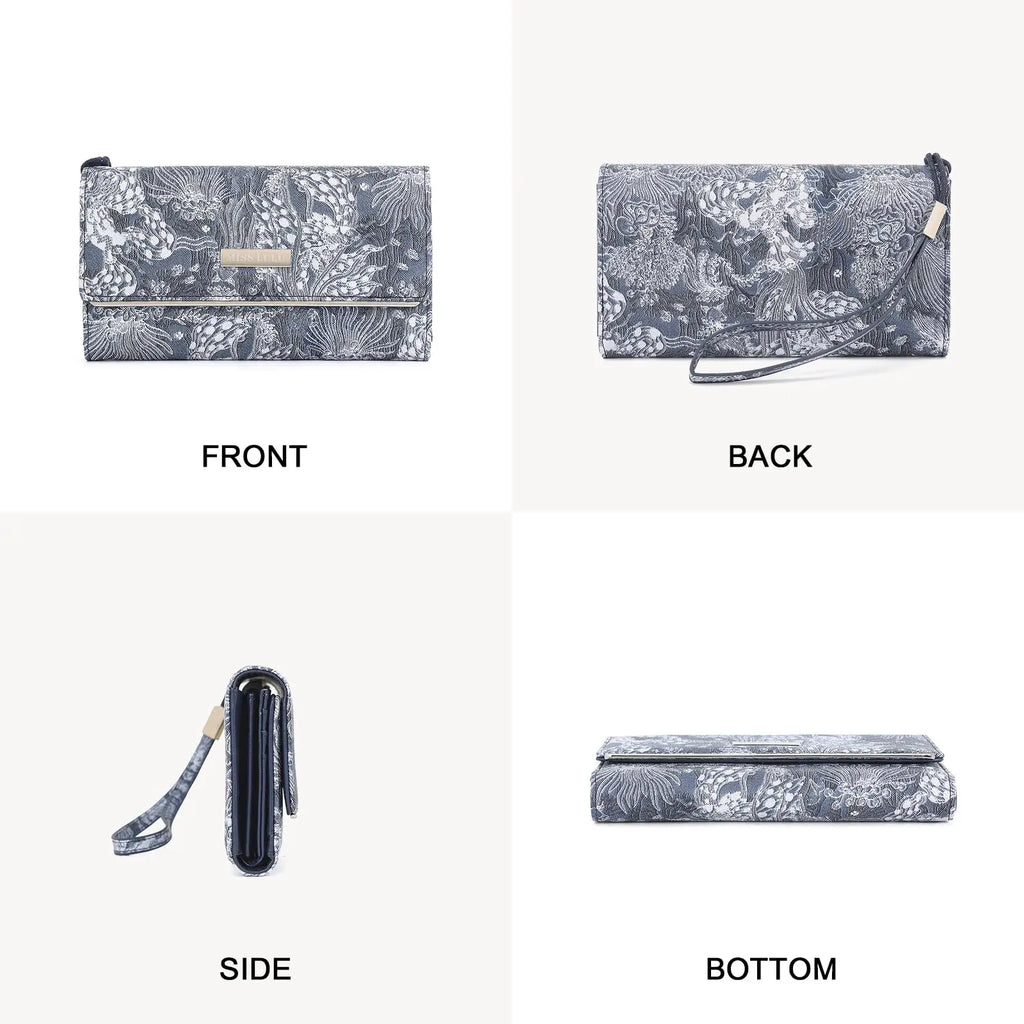 Miss Lulu Damen Geldbörse – Bunte Langbörse aus PU-Leder mit großem Fassungsvermögen und Kartenfächern