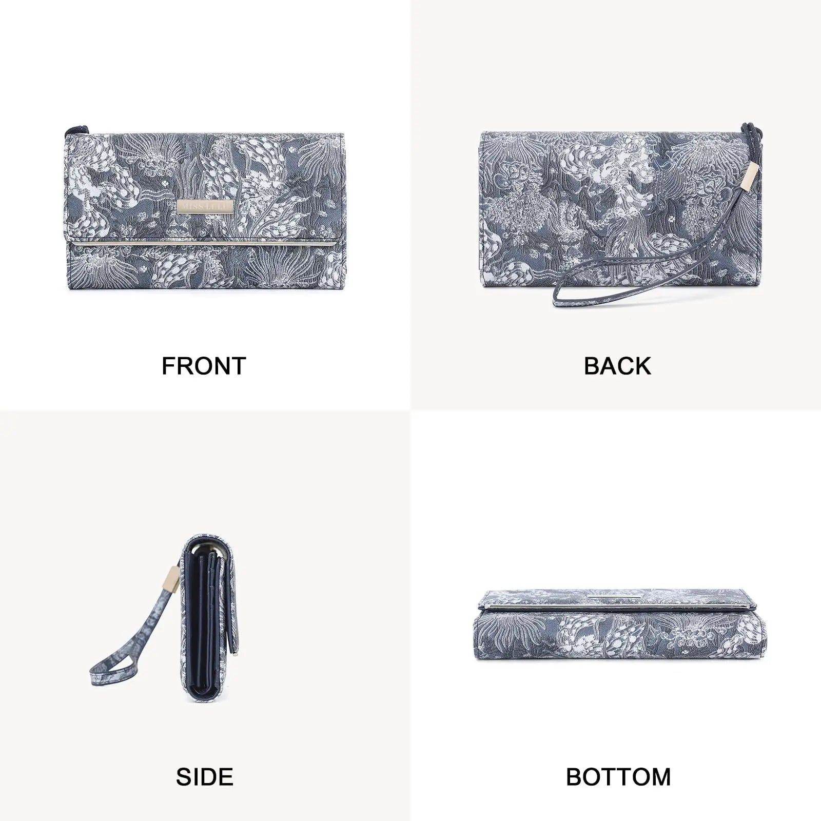 Miss Lulu Damen Geldbörse – Bunte Langbörse aus PU-Leder mit großem Fassungsvermögen und Kartenfächern