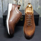 Felix Chu Herren Ledersneaker – Luxus Oxfords aus echtem Rindsleder, bequem, wasserdicht, klassische Casual Schuhe für Alltag und Reisen