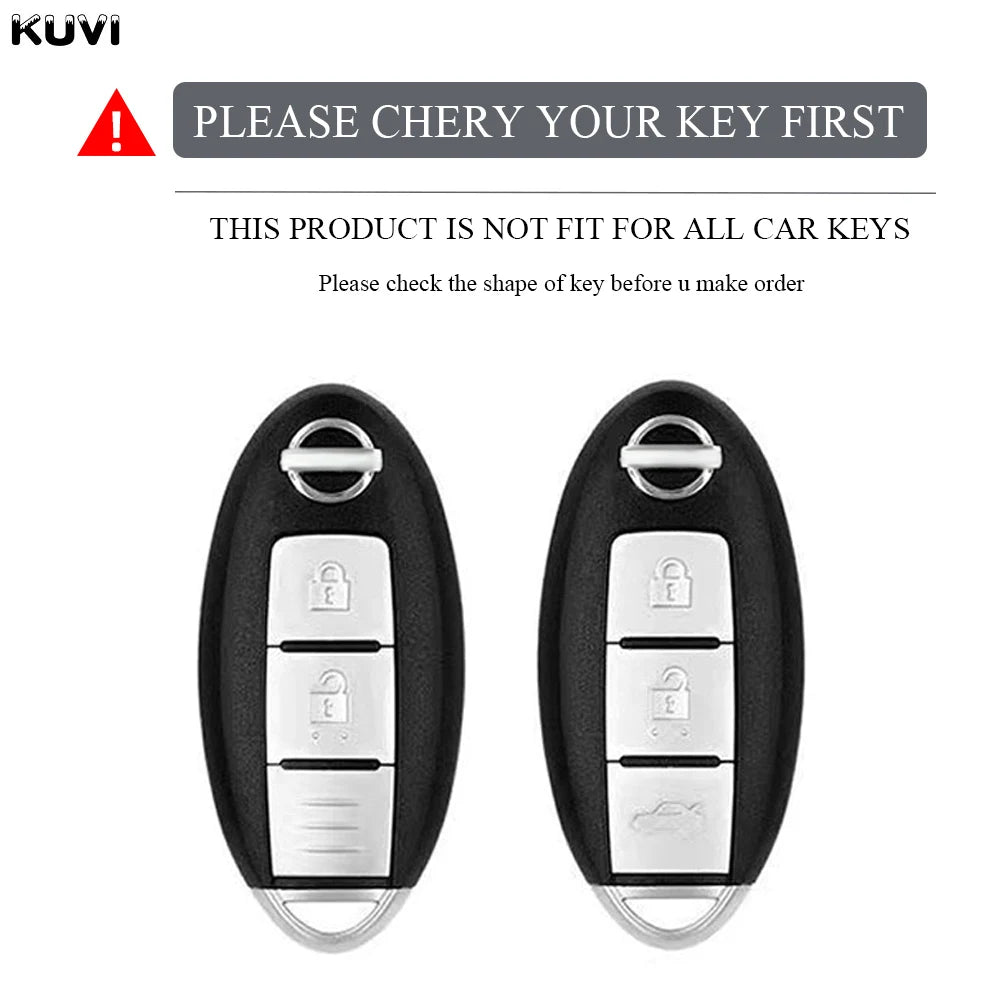 Premium Leder-TPU Autoschlüssel Hülle für Nissan & Infiniti – Robuste Key Case Cover Schale für Qashqai, X-Trail, Juke & mehr