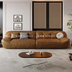 Luxus Leder Sofa für das Wohnzimmer – Modernes europäisches Design, elegante Wohnlandschaft für stilvolle Raumgestaltung