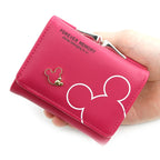 Disney Mickey Mouse Damen Geldbörse - Pequeña cartera de piel sintética para mujeres y niñas con diseño de dibujos animados 