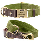 Hundehalsband- und Leinen-Set aus PU-Leder, 9 Farben, personalisiertes Namensschild, Haustierhalsband, Leine für kleine, mittlere und große Hunde