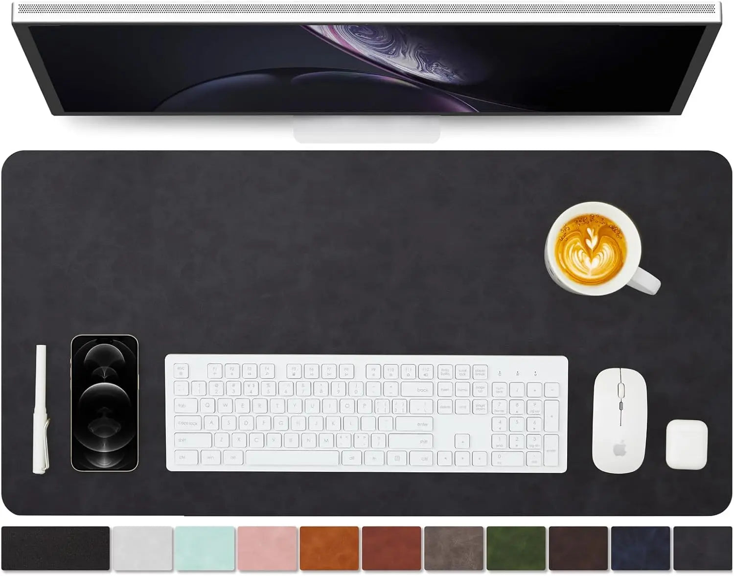 YSAGi Leder Schreibtischunterlage – Große Rutschfeste PU Desk Mat für Büro & Zuhause, Mauspad und Tastaturunterlage