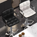 Designer Leder Barhocker in Schwarz – Moderner minimalistischer Barstuhl, ergonomisch & komfortabel für Bar, Schlafzimmer und Gewerbe