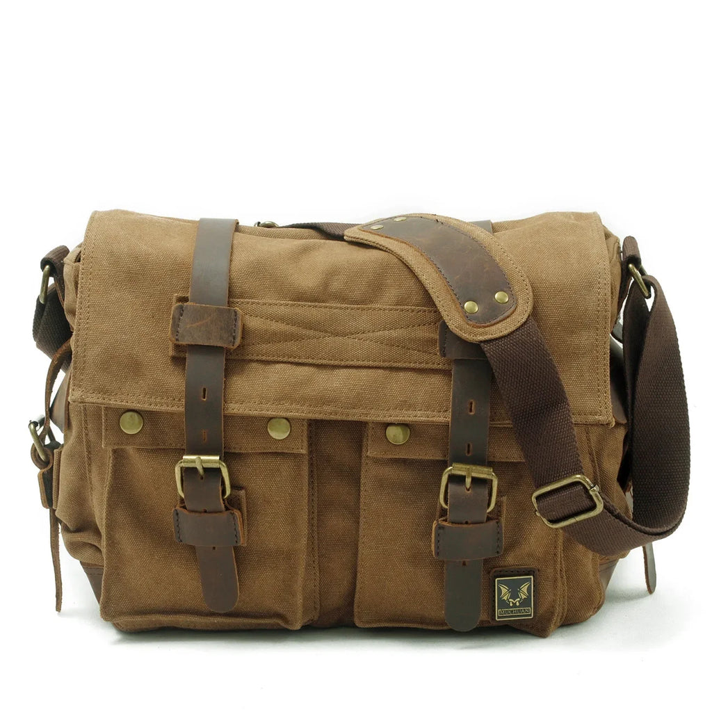 MUCHUAN Vintage Kamera Bag – Canvas & Echtleder, Single Shoulder Messenger Bag, Wasserdicht, SLR Fototasche