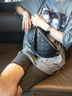 Luxuriöse Damen Bauchtasche aus Echtem Leder – Riñonera con forma de barril de diseñador y Gürteltasche para mujeres