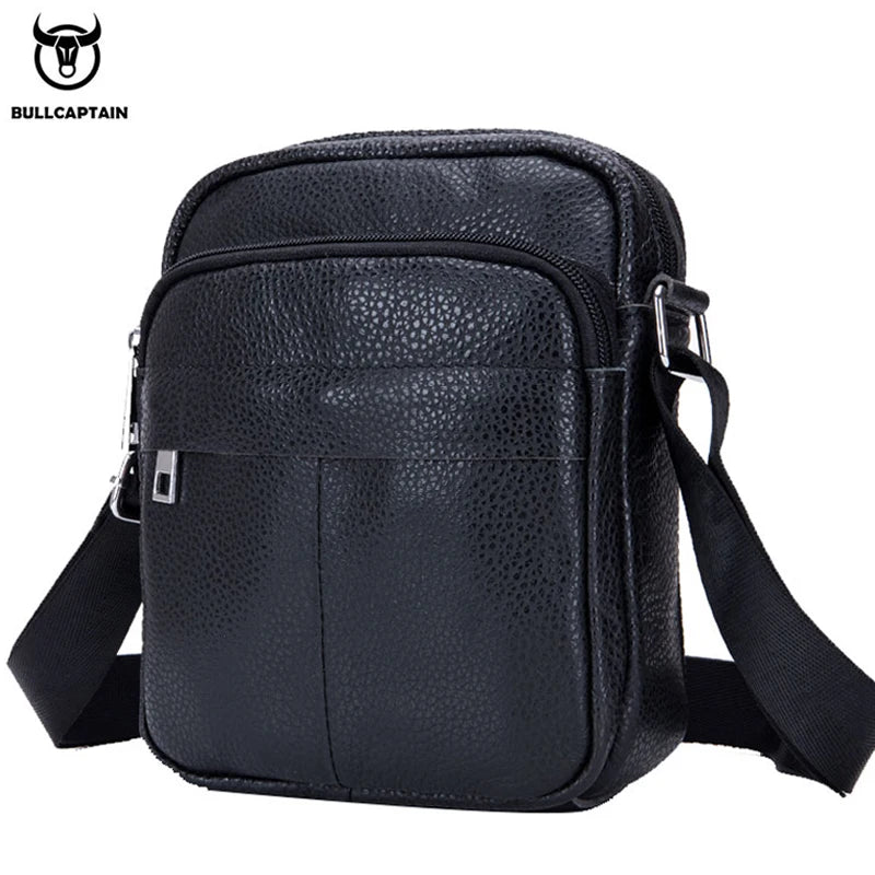 BULLCAPTAIN Herren Leder Messenger Bag - Hochwertige Schultertasche für Business, Reisen &amp; Freizeit