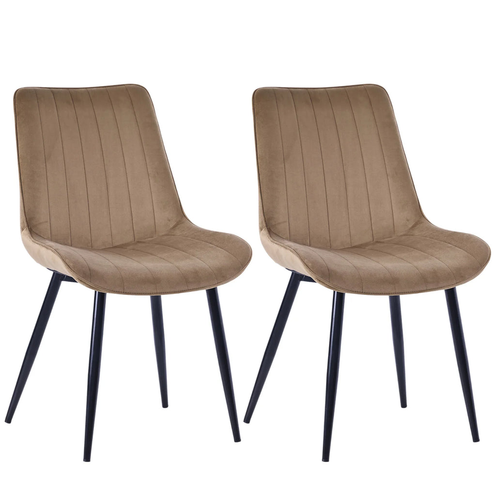 HOMAVO YZ1 Esszimmerstühle 2er-Set – Moderne Design-Stühle aus Samt oder PU-Leder mit Rückenlehne & Metallgestell für Küche, Wohn- & Arbeitsbereich